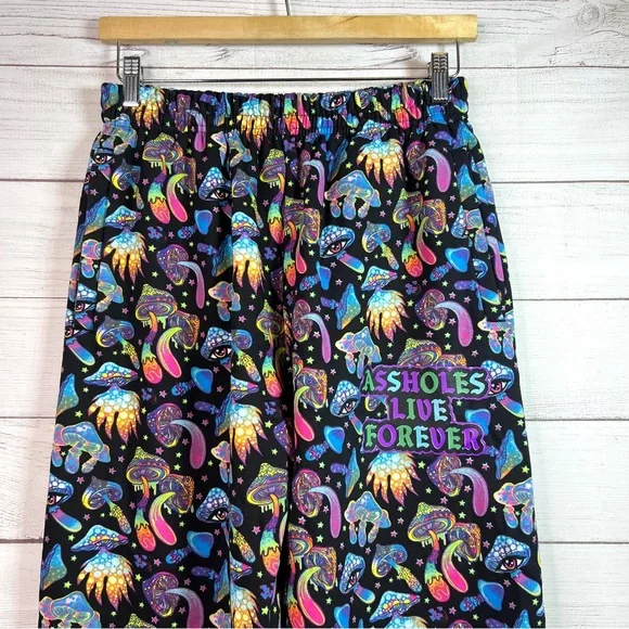 A$$holes Live Forever Psychedelic Mushroom Jogger Sweatpants Size L - Picture 4 of 9